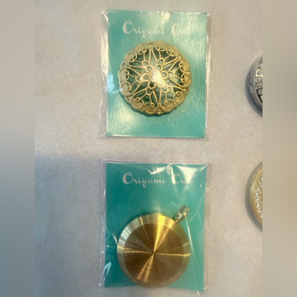 7 Origami Owl Gold and Silver Floating Locket Charms with Crystal Accents - Picture 6 of 12